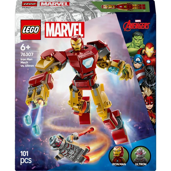 LEGO 76307 Armadura Robótica de Iron Man vs. Ultrón Set LEGO Marvel Construible con 2 Minifiguras y Cañón Disparador Edad +6 Años 0 LEGO 76307 Armadura Robótica de Iron Man vs. Ultrón Set LEGO Marvel Construible con 2 Minifiguras y Cañón Disparador Edad +6 Años 0