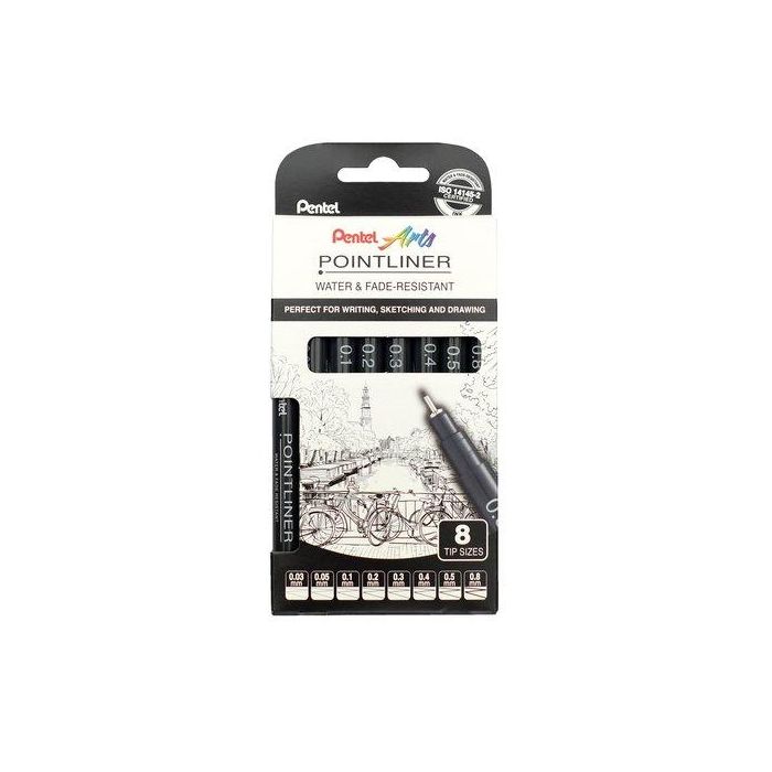 Rotulador Calibrado Pentel S20P Pointliner Pack De 8