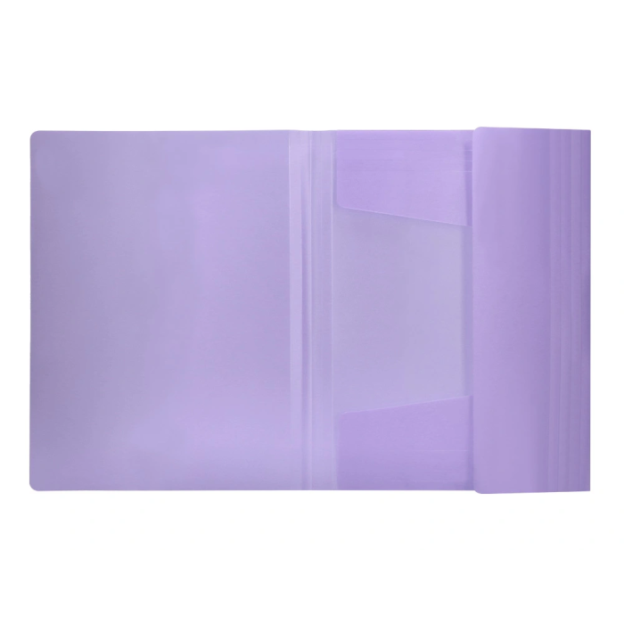 Liderpapel Carpeta Tres Solapas Polipropileno DIN A4 Color Lavanda Opaco Cierre Gomas Lomos Flexibles Capacidad 100 Hojas 400 Micras 4