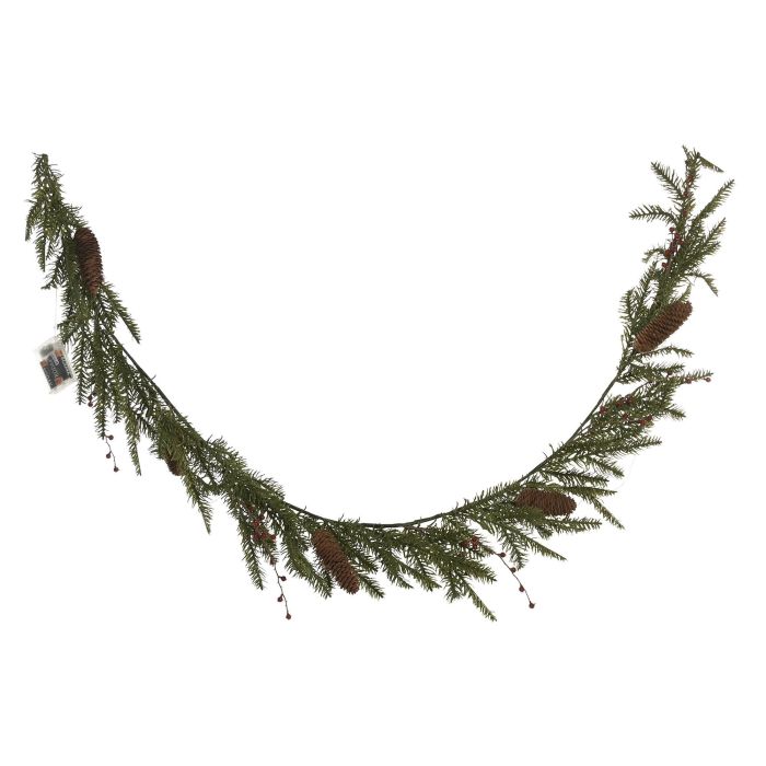 Guirnalda Navidad Alpina DKD Home Decor Verde Marron 7 x 200 x 20 cm (2 Unidades) 1