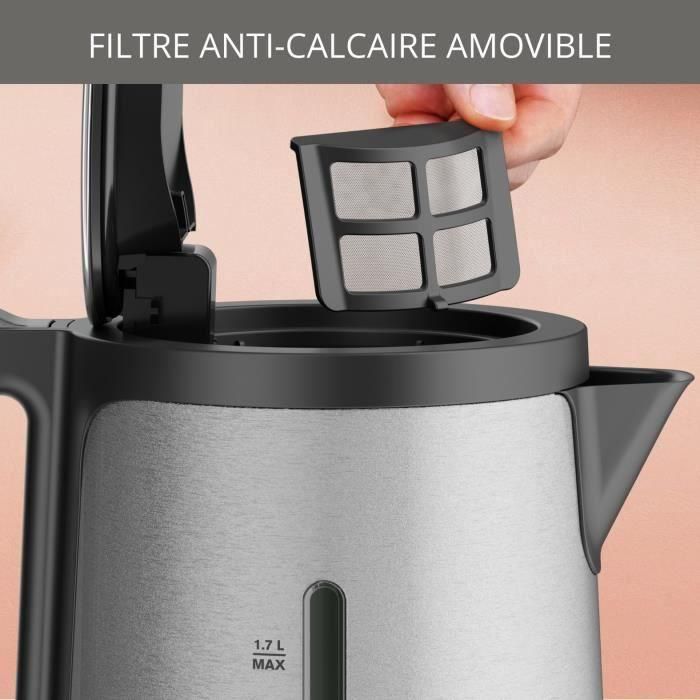 KRUPS BW442D10 Línea de control Hervidor eléctrico inalámbrico de acero inoxidable, 2400 W, Capacidad 7 L, Apertura asistida de la tapa 4 KRUPS BW442D10 Línea de control Hervidor eléctrico inalámbrico de acero inoxidable, 2400 W, Capacidad 7 L, Apertura asistida de la tapa 4