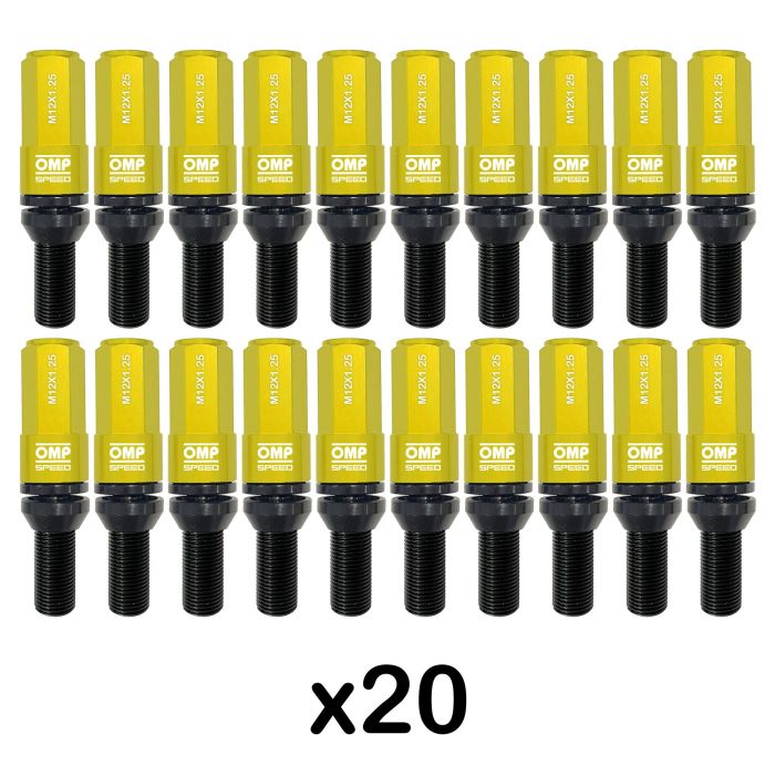 Omp Speed Juego De 20 Tornillos Con Protector De Aluminio De Colores M12x1.25 Llave De 17-19 Largo 28 mm Con Protector Amarillo OMPS09971209 4 Omp Speed Juego De 20 Tornillos Con Protector De Aluminio De Colores M12x1.25 Llave De 17-19 Largo 28 mm Con Protector Amarillo OMPS09971209 4
