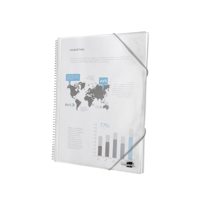 Liderpapel Carpeta Escaparate con Espiral 30 Fundas Polipropileno DIN A4 Transparente 2