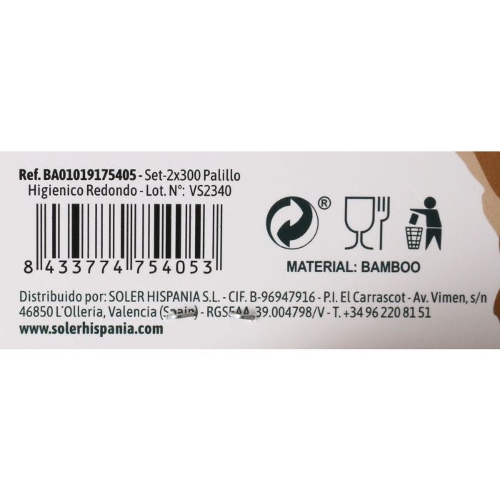 Palillo Higiénico Redondo Algon - Pack de 600 unidades (36 Cajas) 7 Palillo Higiénico Redondo Algon - Pack de 600 unidades (36 Cajas) 7