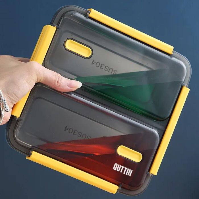 Fiambrera de plástico y acero con 2 departamentos Micro Quttin T - Thermosport (6 Unidades) 2