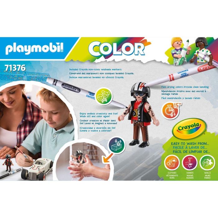 Playmobil Hot Rod Diversion para Colorear con Figura de Hombre y Accesorios, Edad Mínima 5 Años