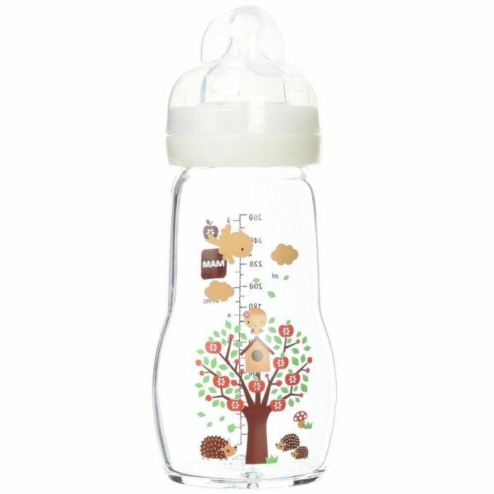MAM Flow Teat 2 Biberón de Vidrio Premium 260 ml 0-6 Meses Blanco con Tetina Ultra Suave y Cuello Ancho Resistente al Calor 0 MAM Flow Teat 2 Biberón de Vidrio Premium 260 ml 0-6 Meses Blanco con Tetina Ultra Suave y Cuello Ancho Resistente al Calor 0