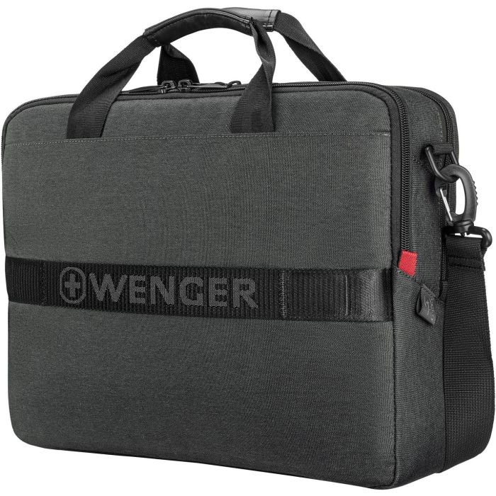 Wenger MX ECO Brief Maletín para Portátil 16'' (40,6 cm) de Poliéster Reciclado Gris/Carbón Resistente al Agua con Bandolera 2
