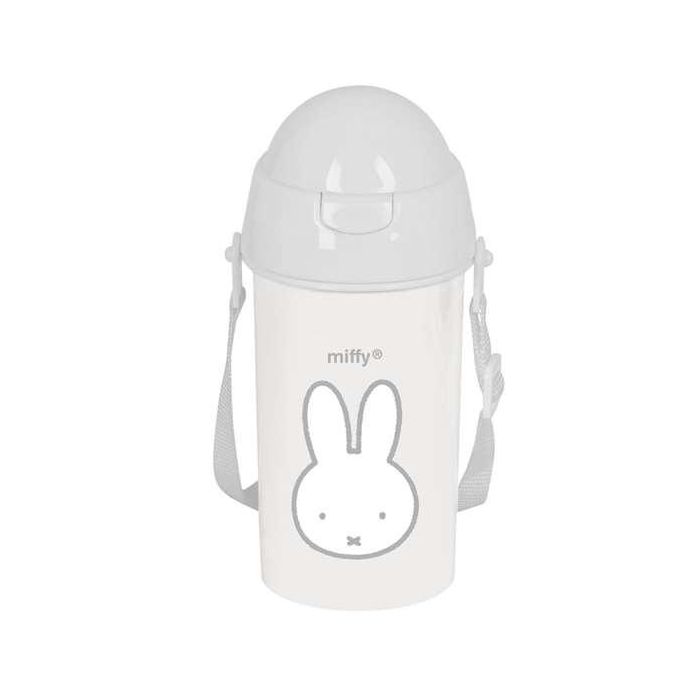 Botella con Tapa y Pajita Miffy Niebla Gris PVC 500 ml 3 Botella con Tapa y Pajita Miffy Niebla Gris PVC 500 ml 3