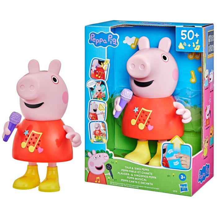 Hasbro Muñeca Peppa Pig Musical Interactiva, Habla y Canta, Más de 50 Sonidos, 20 cm, con Micrófono Doble Modo 0 Hasbro Muñeca Peppa Pig Musical Interactiva, Habla y Canta, Más de 50 Sonidos, 20 cm, con Micrófono Doble Modo 0