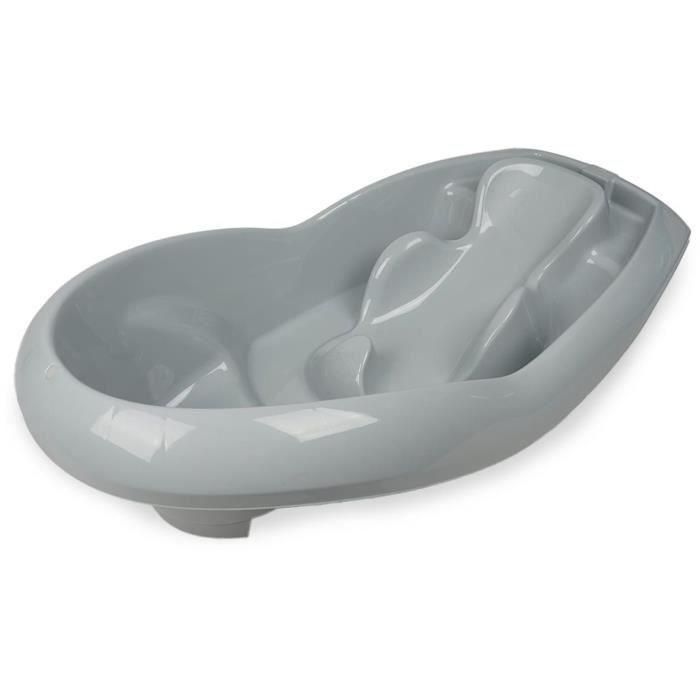 Thermobaby TUB LAGOON Bañera Evolutiva Bebé con Asiento Integrado 0-12 Meses para Recién Nacido y Niño Pequeño Gris