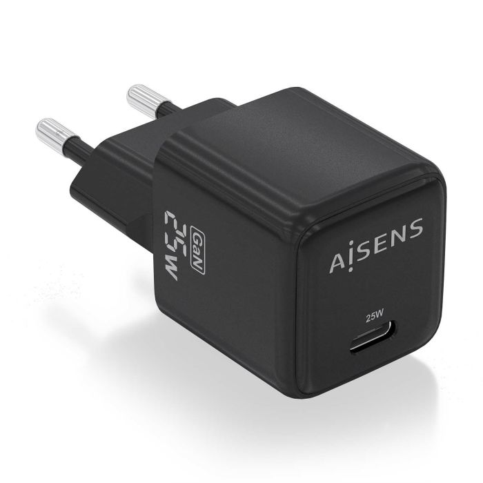 AISENS - CARGADOR GaN 25W, 1xUSB-C PD3.0 QC4.0, NEGRO AISENS - CARGADOR GaN 25W, 1xUSB-C PD3.0 QC4.0, NEGRO