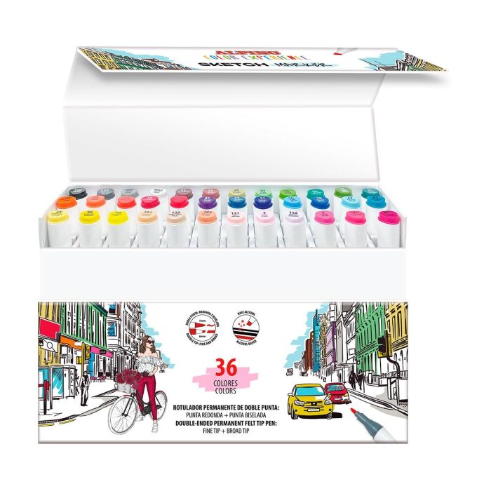 Alpino Rotuladores Sketch Marker Color Experience Doble Punta Colores Surtidos Estuche 36 Ud 1 Alpino Rotuladores Sketch Marker Color Experience Doble Punta Colores Surtidos Estuche 36 Ud 1