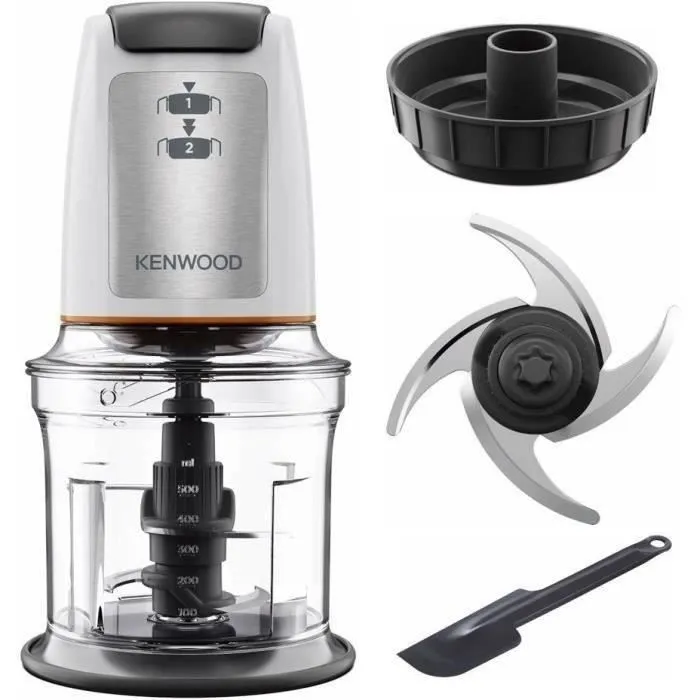 Kenwood CHP61.00WH Mini Picadora 0.8L, 4 Cuchillas Acero Inoxidable, 500W, Base Antideslizante, Blanco 0 Kenwood CHP61.00WH Mini Picadora 0.8L, 4 Cuchillas Acero Inoxidable, 500W, Base Antideslizante, Blanco 0