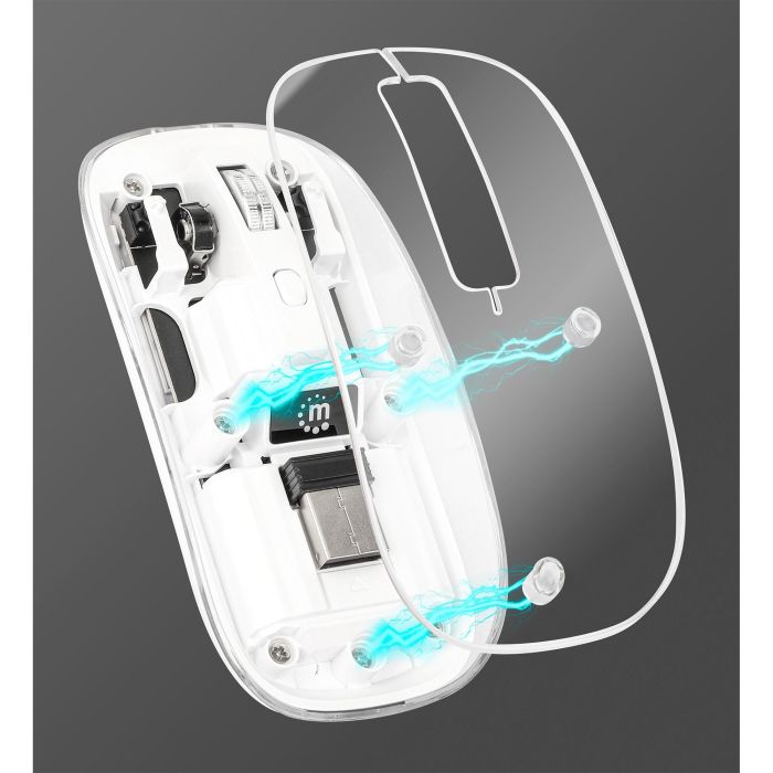 MANHATTAN Funkmaus USB-A 4Tasten RGB LED weiß transparent 1 MANHATTAN Funkmaus USB-A 4Tasten RGB LED weiß transparent 1