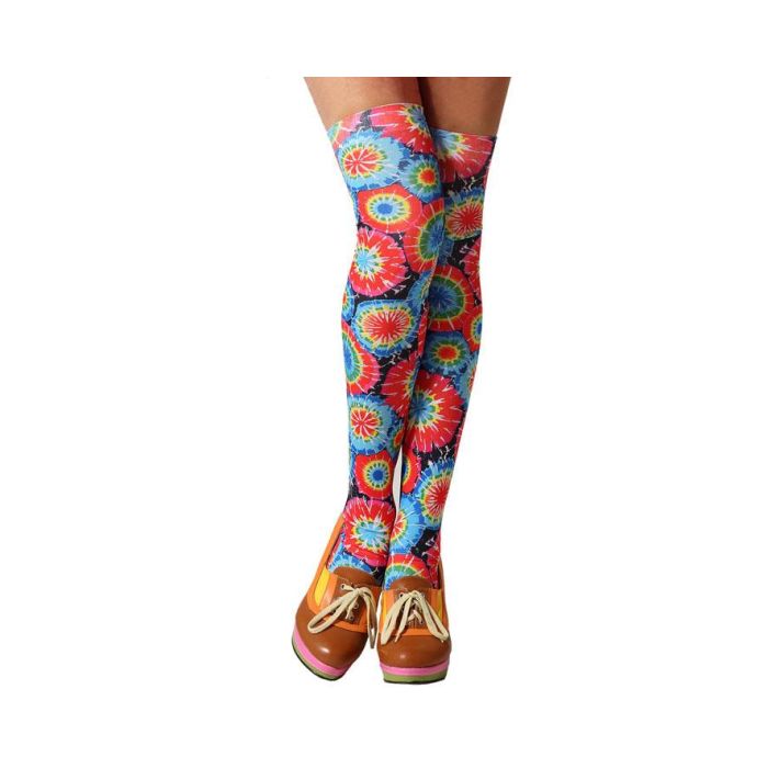 Medias Hippie Multicolor Psicodelico Mujer Adulto