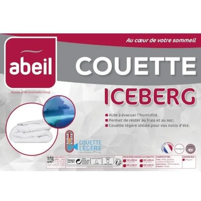 Abeil Edredón ligero ICEBERG 220x240cm poliéster FERAN ICE® 200g/m² fabricado en Francia 2