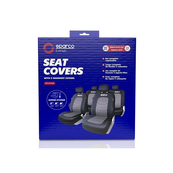 Juego Fundas S-Line Gris Sparco Cs6 SPC1019GR 3 Juego Fundas S-Line Gris Sparco Cs6 SPC1019GR 3