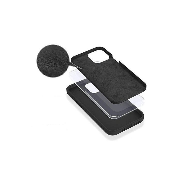 eSTUFF Funda de Silicona Negra para iPhone 14 Pro Max, Protección Trasera y Lateral con Interior de Microfibra 3