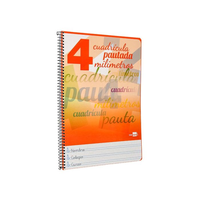 Cuaderno Espiral Liderpapel Folio Pautaguia Tapa Dura 80H 75 gr Cuadro Pautado 4 mmcon Margen Colores Surtidos 5 unidades 4