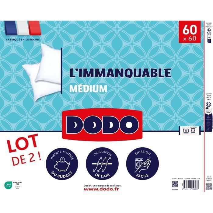 Dodo DOD3307419756977 Juego de 2 almohadas EL IMPERDIBLE 60 x 60 cm Blanco 1 Dodo DOD3307419756977 Juego de 2 almohadas EL IMPERDIBLE 60 x 60 cm Blanco 1