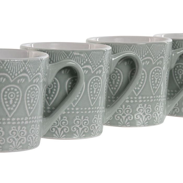 Mug Arabe DKD Home Decor Verde Menta 13 x 9.2 x 9.5 cm Set de 4 3