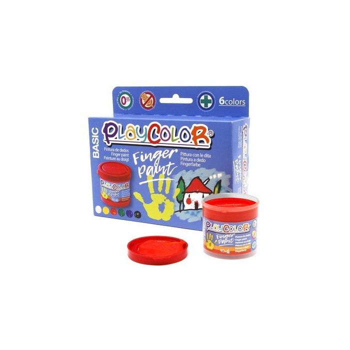 Pintura De Dedos Playcolor Basic 40 Ml (Bote) Estuche De 6