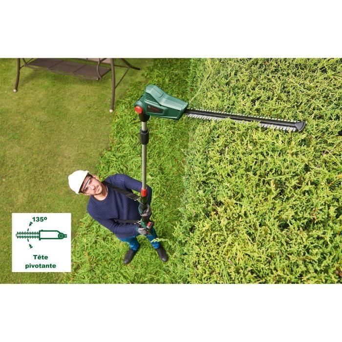 Bosch UniversalHedgePole 18 Recortadora de Setos con Mástil Telescópico 18V 2.5Ah, 1 Batería, Hoja 43 cm, Corte 16 mm 1