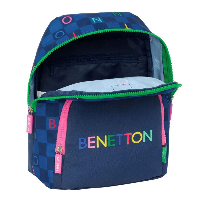 Mochila Benetton Damero Azul marino 25 x 30 x 13 cm 1