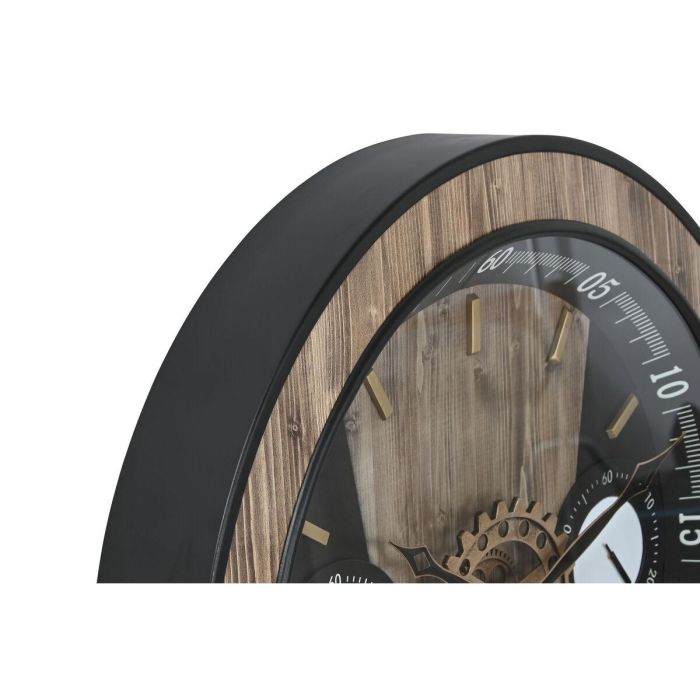 Reloj Pared Loft DKD Home Decor Negro Natural 8 x 60 x 60 cm