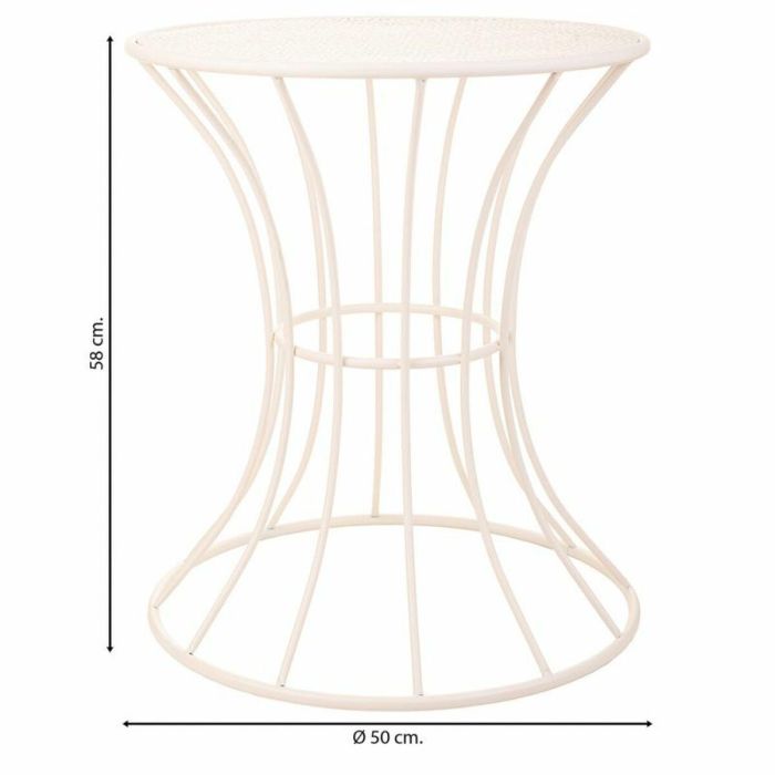 Mesa auxiliar Alexandra House Living Blanco Hierro 20 x 50 x 21 cm 5