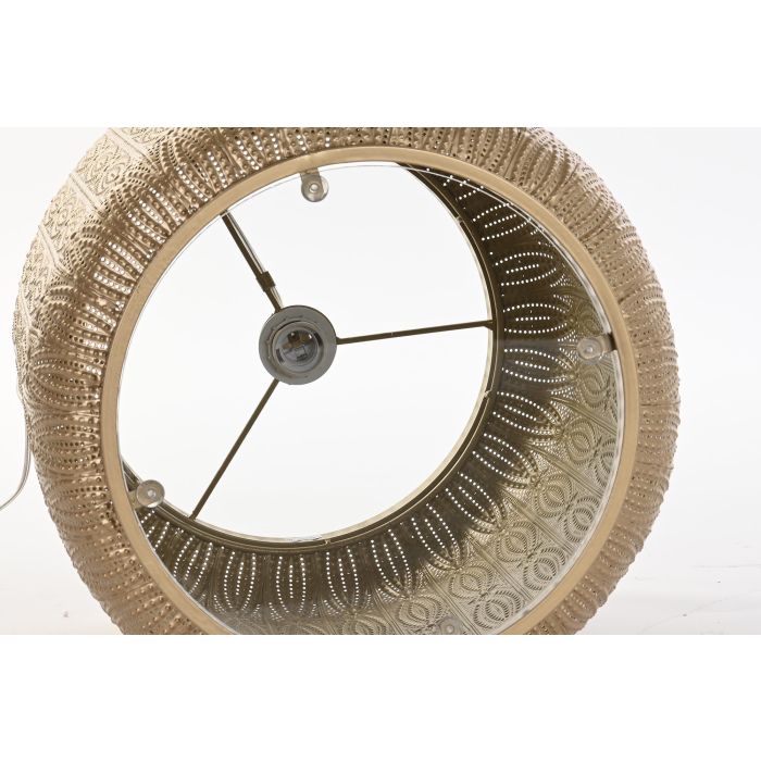 DKD Home Decor Mesita Auxiliar Árabe con Lámpara E27 Dorado de Metal 42x44x42 cm 4 DKD Home Decor Mesita Auxiliar Árabe con Lámpara E27 Dorado de Metal 42x44x42 cm 4