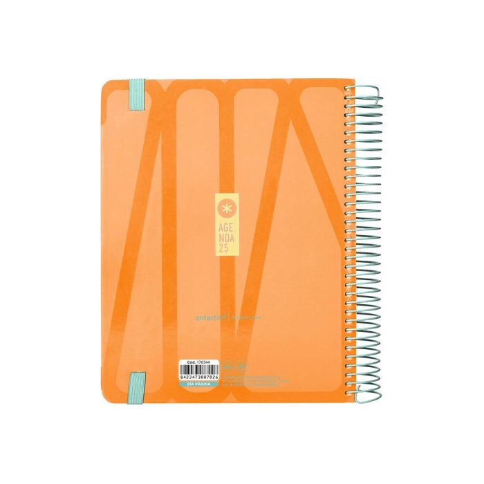 Agenda Espiral Antartik Bold A5+ 2025 Dia Pagina Colores Azul Y Melocoton Surtidos Papel 80 gr 8 unidades 2