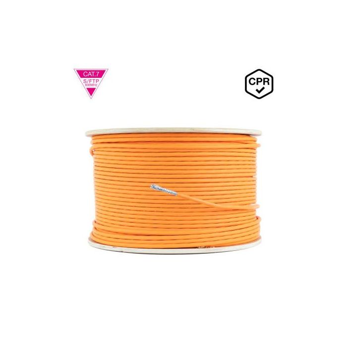 Nanocable 10.20.1700-305 Cable de Red CAT.7 LSZH SFTP PIMF AWG23, Naranja, 305m, 10GBase-T, PoE, Cobre, CPR DCA, Carrete