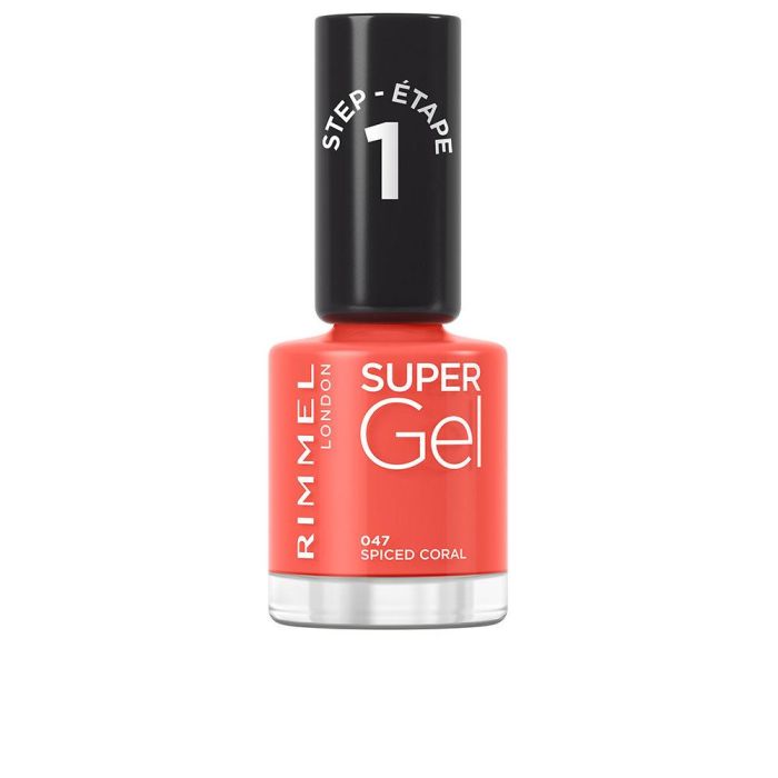 Rimmel London Kate Super Gel Esmalte de Uñas #047-Spiced Coral 12 ml Efecto Gel Profesional Larga Duración Rimmel London Kate Super Gel Esmalte de Uñas #047-Spiced Coral 12 ml Efecto Gel Profesional Larga Duración