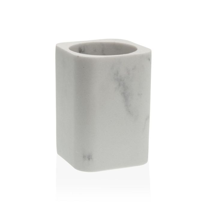 Portacepillos Marble Blanco Versa 7.5x11 cm - Resina (2 Unidades) Portacepillos Marble Blanco Versa 7.5x11 cm - Resina (2 Unidades)