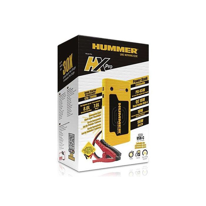 HUMMHXPRO Arrancador de Batería 12V 10000mAh Power Bank USB-C PD 45W Carga Inalámbrica para Coches y Motos con Luz LED 2 HUMMHXPRO Arrancador de Batería 12V 10000mAh Power Bank USB-C PD 45W Carga Inalámbrica para Coches y Motos con Luz LED 2