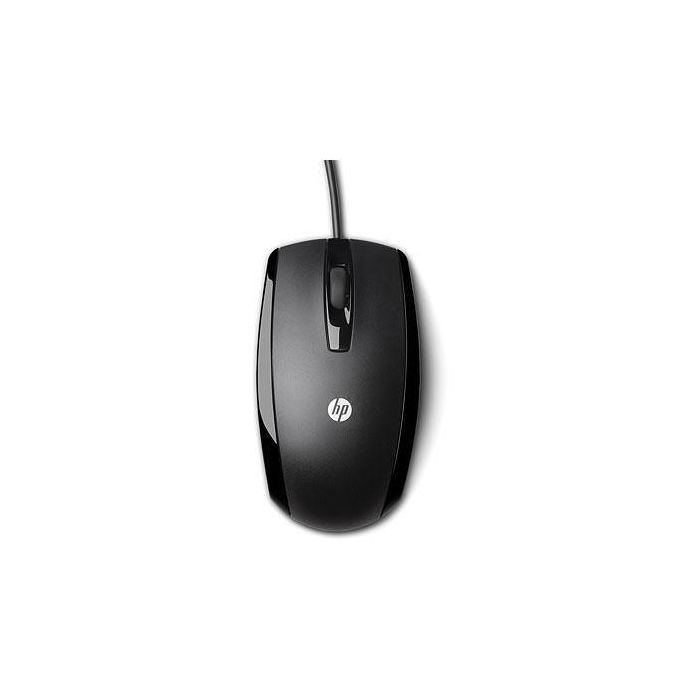 HP Ratón Óptico USB 3 Botones, Diseño Ambidiestro Ergonómico, Acabado Negro Piano, Plug & Play con Precisión 1