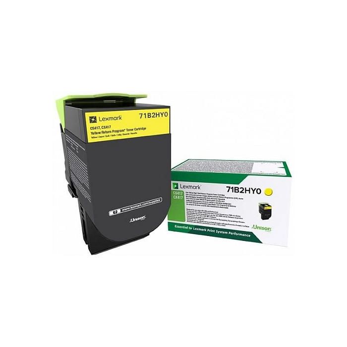 Lexmark 71B2HY0 Tóner Amarillo Original para CS/CX417/517 - Rendimiento 3.500 Páginas Lexmark 71B2HY0 Tóner Amarillo Original para CS/CX417/517 - Rendimiento 3.500 Páginas