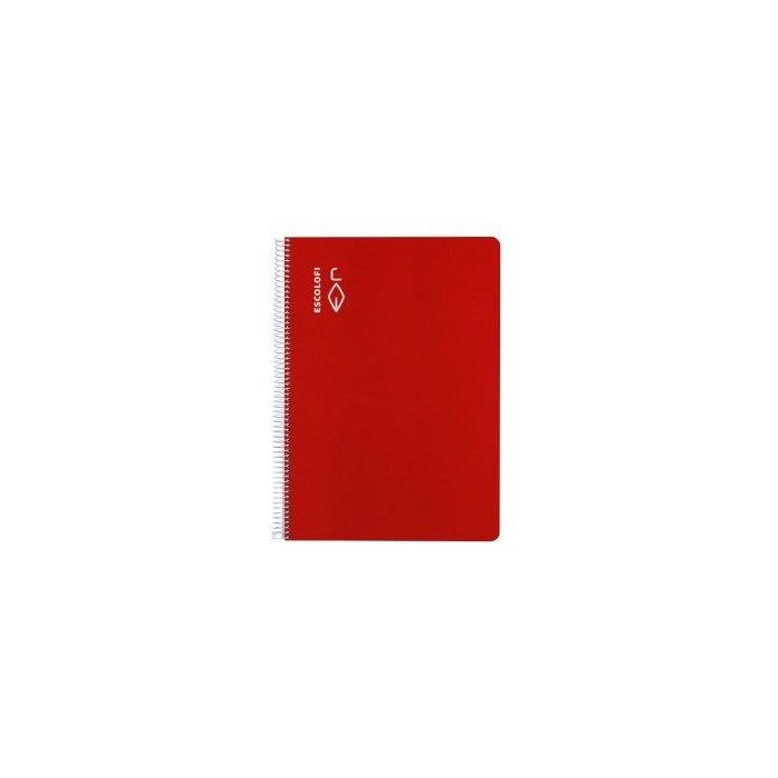 Bloc Escolofi Tapa Dura A4 80H Cuadric.4X4 70G Rojo 5 unidades