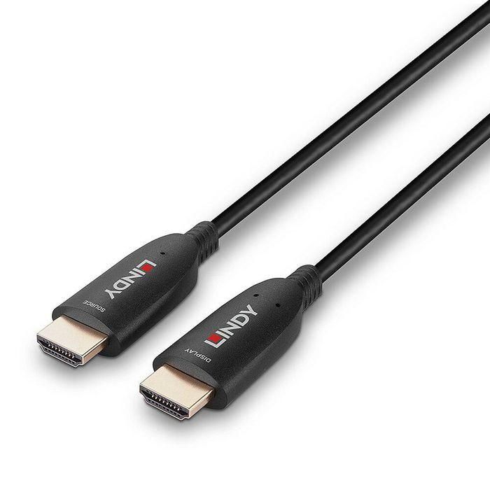 Lindy Cable HDMI Híbrido Fibra Óptica 20m 8K60 48Gbps | Ideal AV Profesional, Gaming, Cine en Casa | Uncompressed HDMI 2.1 VRR eARC HDR Dinámico 4