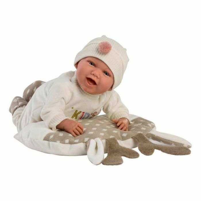 Muñeco recien nacido mimi sonrisas con peto kids zone, chupete y cojin reno 40 cm cuerpo tela 2 Muñeco recien nacido mimi sonrisas con peto kids zone, chupete y cojin reno 40 cm cuerpo tela 2