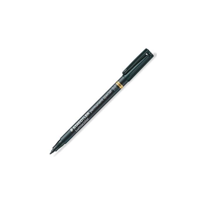 Staedtler Rotulador Permanente Especial Lumocolor M Negro - Ideal para Superficies Difíciles - (Paquete de 10 Unidades) (10 Unidades)