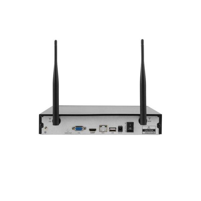 KIT DE VIDEOVIGILANCIA LANBERG ICS-0404-0013 - 4*CAMARAS WiFi - GRABADOR 4 CANALES (CAPACIDAD MAX HDD 6TB) - RJ45 - WiFi - HDMI - VGA - APP SMARTPHONE