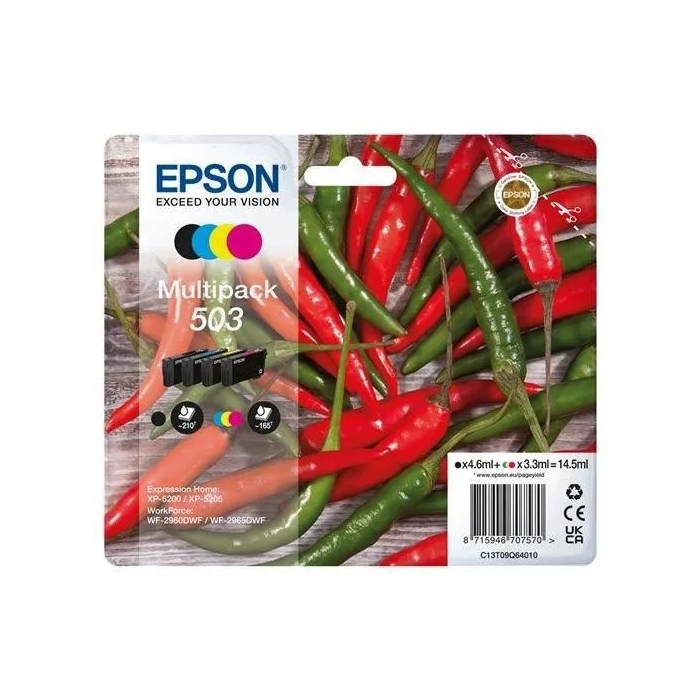 EPSON Cartucho 4 colores Multipack 503 WF-2960dwf,WF-2965dwf, XP-5205 Pimiento