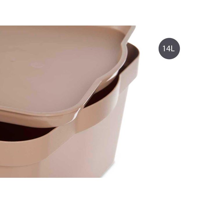Caja Plastico Con Tapa 14L Beige Kipit 29X14CM (12 Unidades) 3 Caja Plastico Con Tapa 14L Beige Kipit 29X14CM (12 Unidades) 3