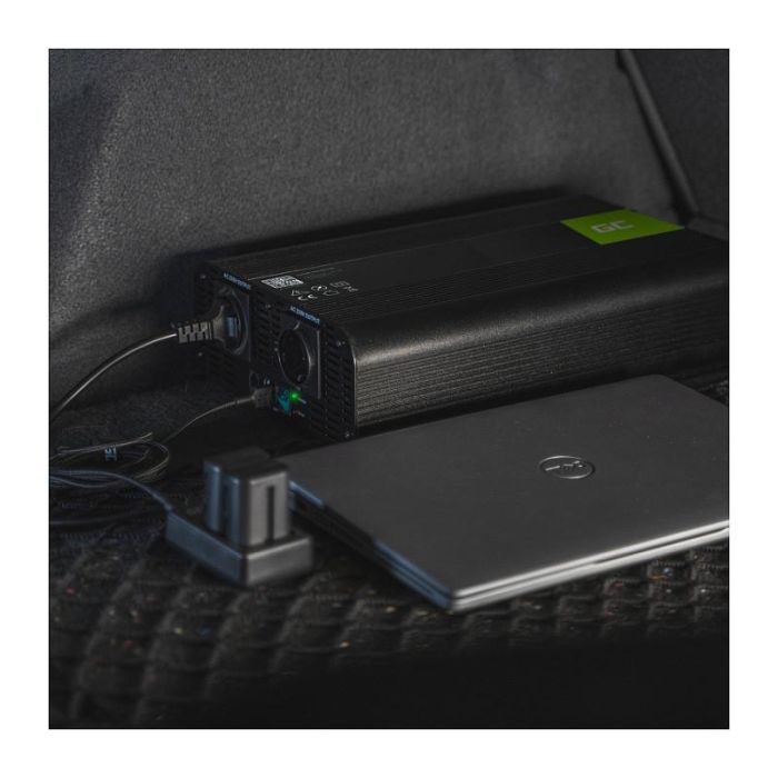 Green Cell INV21 Inversor de Corriente para Coche 24V a 230V, 6000W Pico, Convertidor DC a AC, Negro