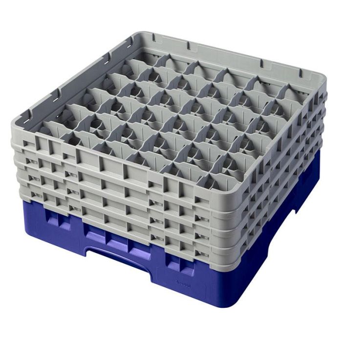 CAMBRO - 36S800-184 - Cesta de lavado 36 comp. 4 alturas - 7,2 cm Ø máx. - alt. máx. 21,7 cm - 50 x 50 x 26,7 cm - Beige