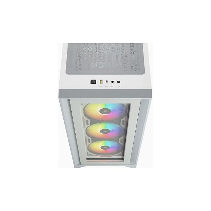 Corsair 4000X RGB Torre Midi ATX Blanca para PC Gaming con Ventana de Cristal Templado