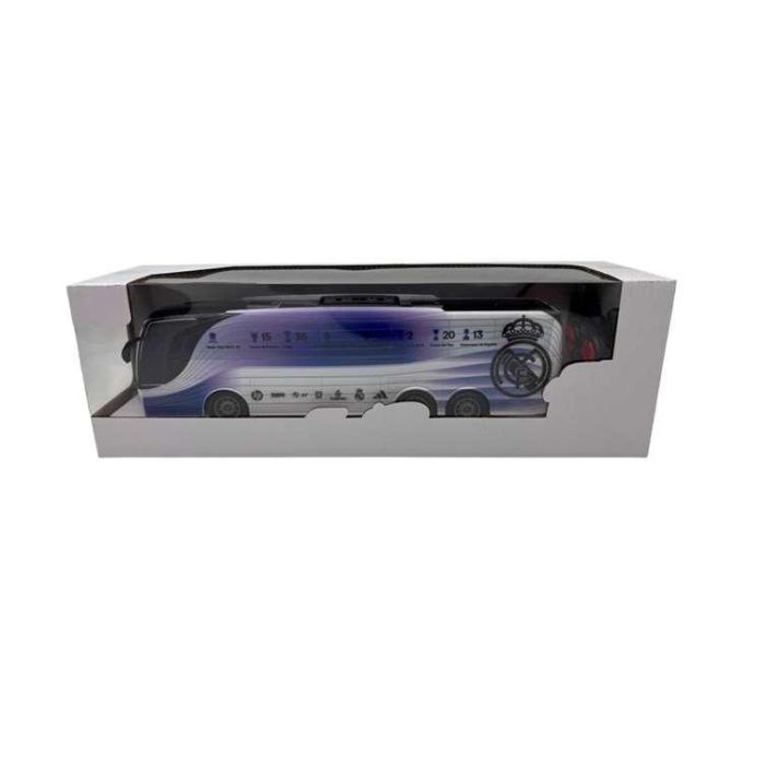 Unice Autobús Radio Control Real Madrid 33 cm, Acción Pull Back, Para Niños +3 Años